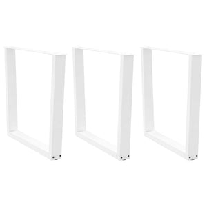 Gambe per tavolo da pranzo a forma di V 3 pz bianche 80x(72-73,3) cm in acciaio
