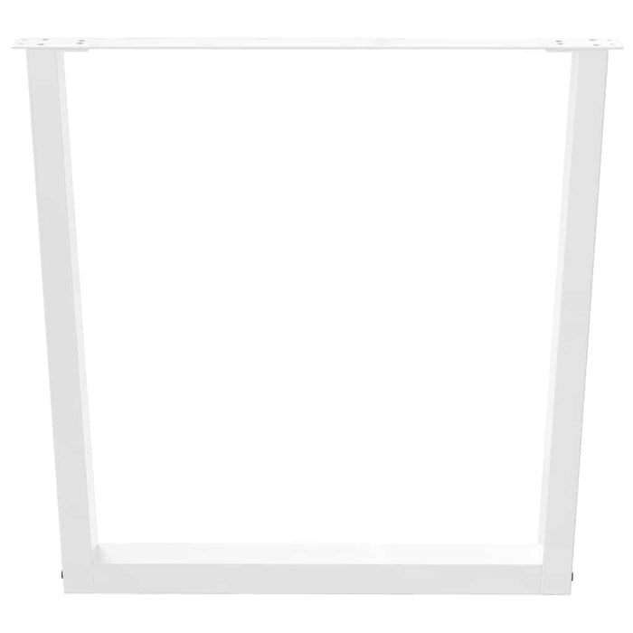 Gambe per tavolo da pranzo a forma di V 3 pz bianche 80x(72-73,3) cm in acciaio