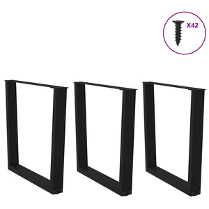 Gambe per tavolo da pranzo a forma di V 3 pz nere 90x(72-73,3) cm in acciaio 4012668