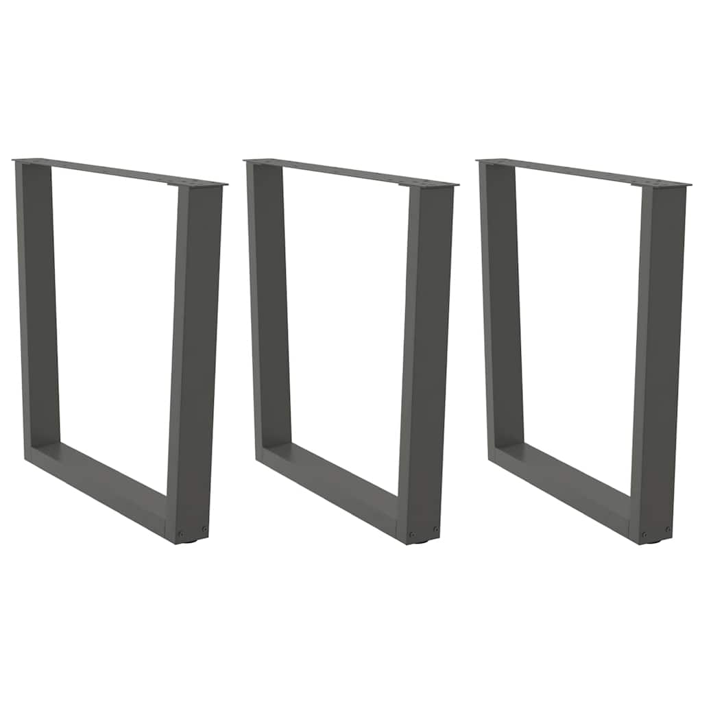 Gambe per tavolo da pranzo a forma di V 3 pz Antracite 90x(72-73,3) cm Acciaio