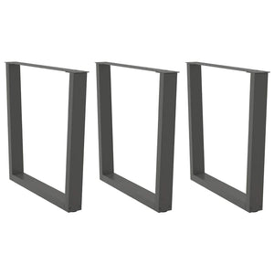 Gambe per tavolo da pranzo a forma di V 3 pz Antracite 90x(72-73,3) cm Acciaio