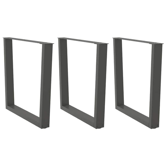Gambe per tavolo da pranzo a forma di V 3 pz Antracite 90x(72-73,3) cm Acciaio