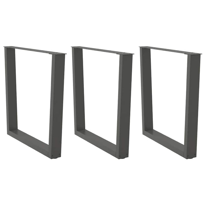 Gambe per tavolo da pranzo a forma di V 3 pz Antracite 90x(72-73,3) cm Acciaio