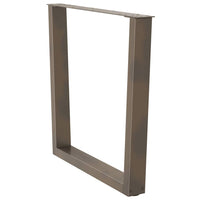 Gambe per tavolo da pranzo a forma di V 3 pz in acciaio naturale 90x(72-73,3) cm