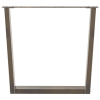 Gambe per tavolo da pranzo a forma di V 3 pz in acciaio naturale 90x(72-73,3) cm 4012671