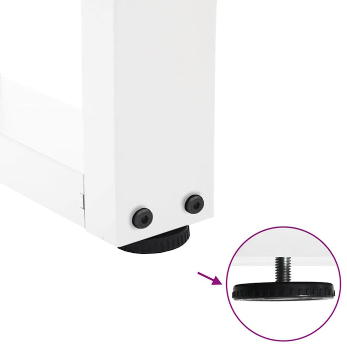 Gambe per tavolo da pranzo a forma di V 3 pz bianche 100x(72-73,3) cm in acciaio