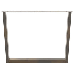 vidaXL Gambe per tavolo da pranzo a forma di V 3 pz in acciaio naturale 100x(72-73,3) cm