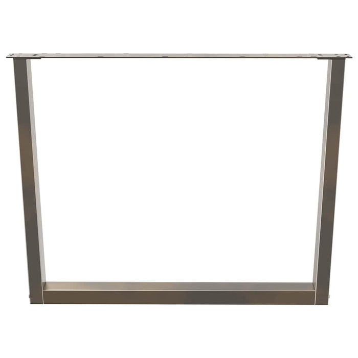 vidaXL Gambe per tavolo da pranzo a forma di V 3 pz in acciaio naturale 100x(72-73,3) cm
