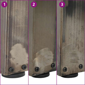 vidaXL Gambe per tavolo da pranzo a forma di V 3 pz in acciaio naturale 100x(72-73,3) cm