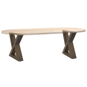 Gambe per Tavolino da Caffè 2 pz in Acciaio Naturale 30x(30-31,3) cm Acciaio