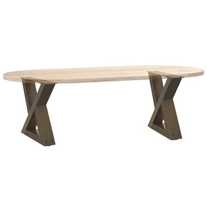 Gambe per Tavolino da Caffè 2 pz in Acciaio Naturale 40x(30-31,3) cm Acciaio 4012683