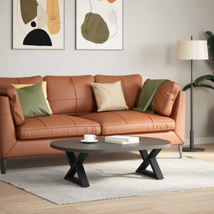 Gambe per Tavolino da Caffè 2 pz Nere 50x(30-31,3) cm Acciaio 4012684