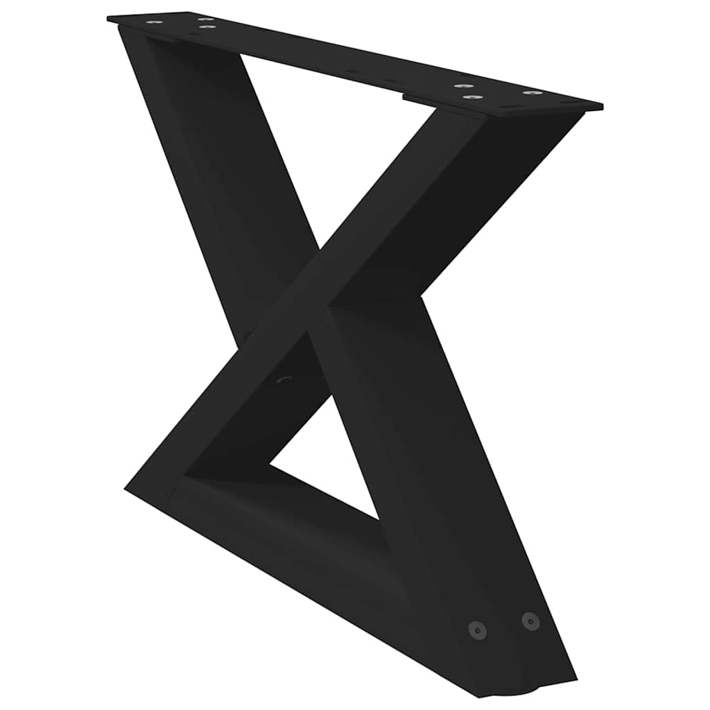 Gambe per Tavolino da Caffè 2 pz Nere 50x(30-31,3) cm Acciaio