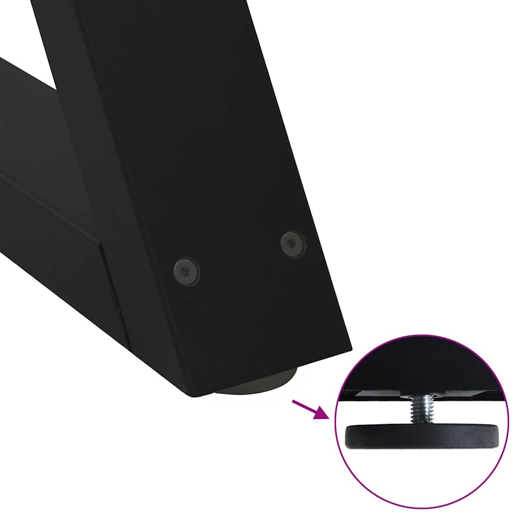 Gambe per Tavolino da Caffè 2 pz Nere 50x(30-31,3) cm Acciaio 4012684