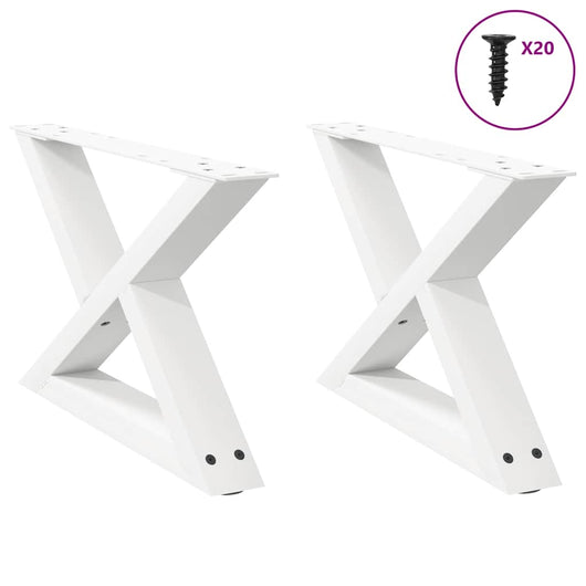Set di 2 gambe regolabili per tavolino da caffè 50 x 30-31 cm design contemporaneo acciaio bianco 02_0056971