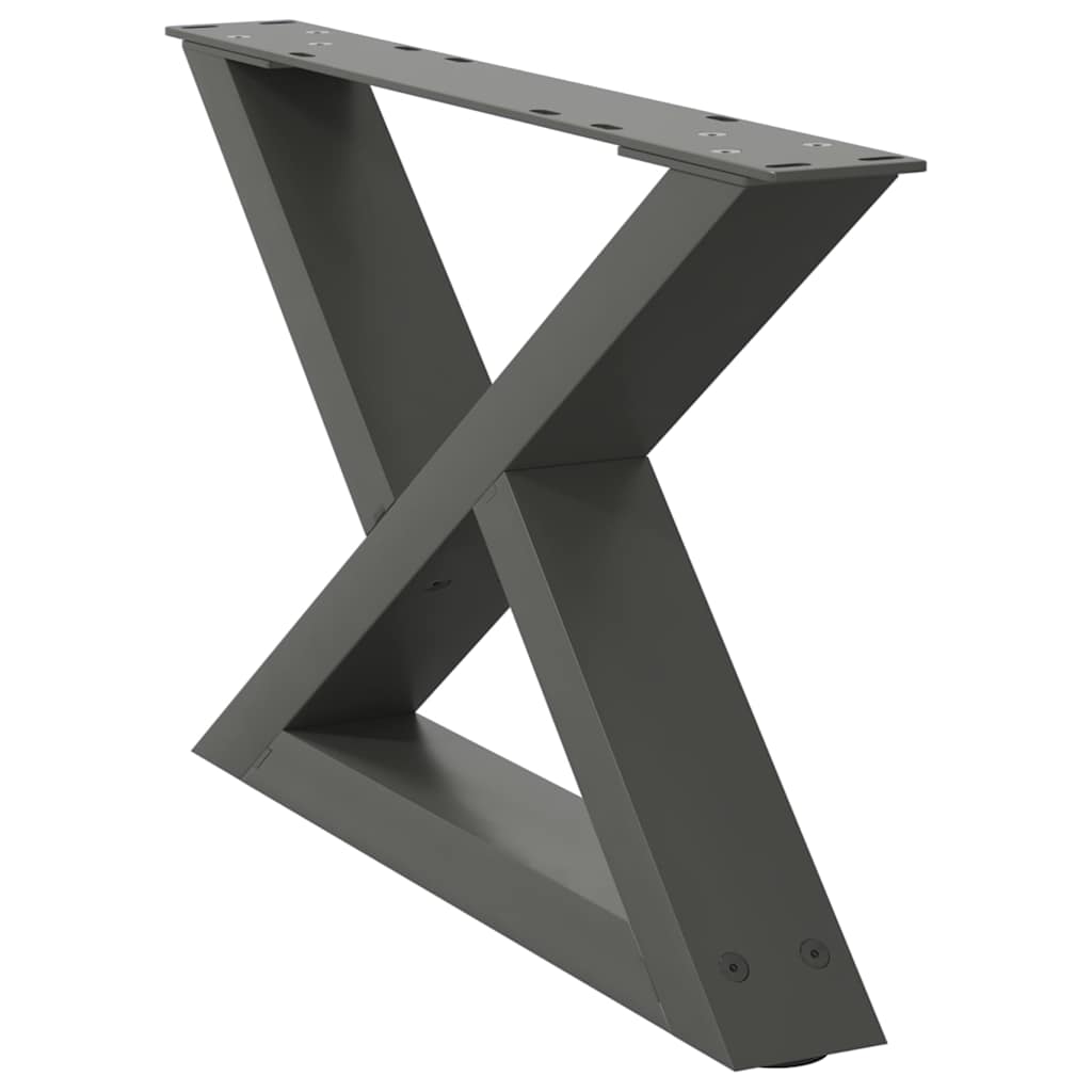 Gambe per tavolino 2 pz Antracite 50x(30-31,3) cm Acciaio 4012686