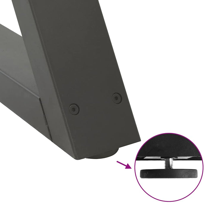 Gambe per tavolino 2 pz Antracite 50x(30-31,3) cm Acciaio 4012686