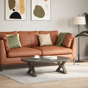 Gambe per Tavolino da Caffè 2 pz in Acciaio Naturale 50x(30-31,3) cm Acciaio