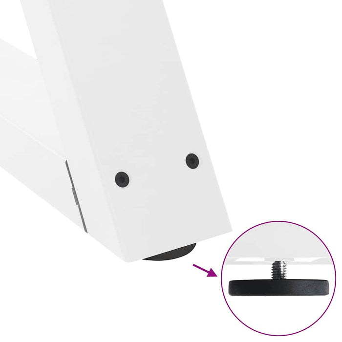 Gambe per tavolino 2 pz Bianche 60x(30-31,3) cm Acciaio 4012689