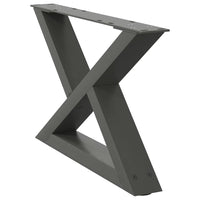 Gambe per tavolino 2 pz Antracite 60x(30-31,3) cm Acciaio