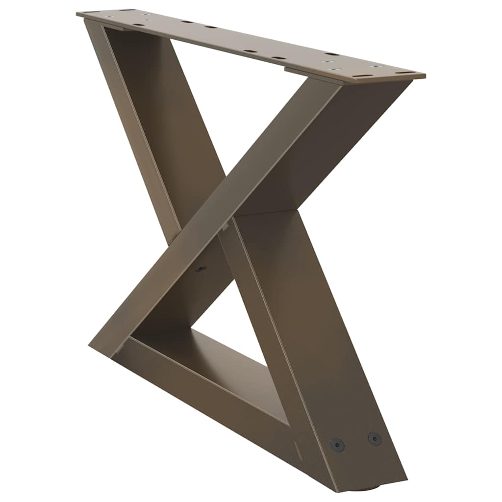 Gambe per Tavolino da Caffè 2 pz in Acciaio Naturale 60x(30-31,3) cm Acciaio