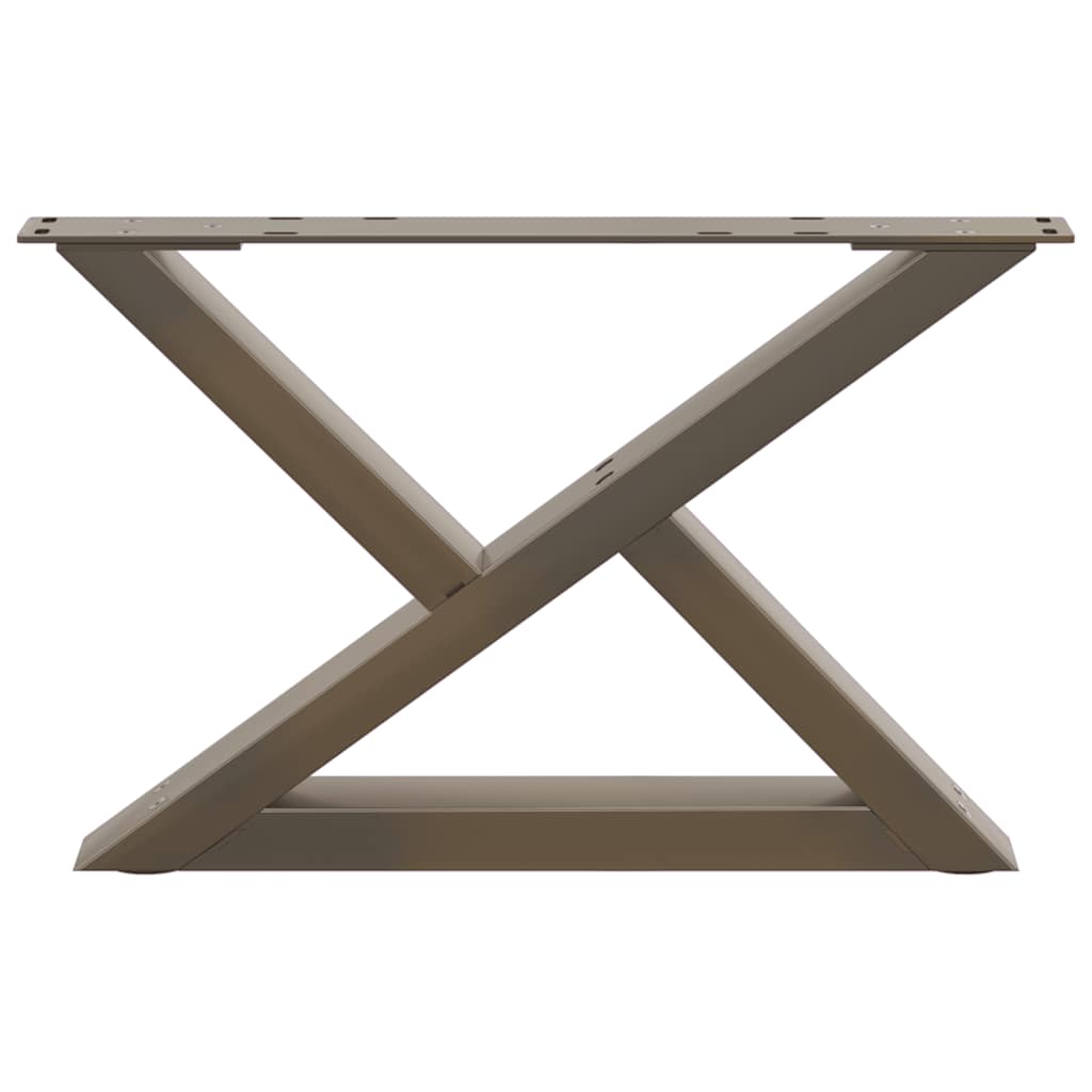 Gambe per Tavolino da Caffè 2 pz in Acciaio Naturale 60x(30-31,3) cm Acciaio