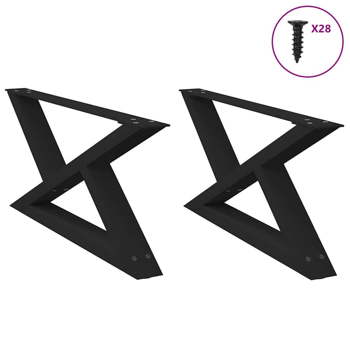 Gambe per tavolino da caffè 2 pz Nere 70x(30-31,3) cm Acciaio