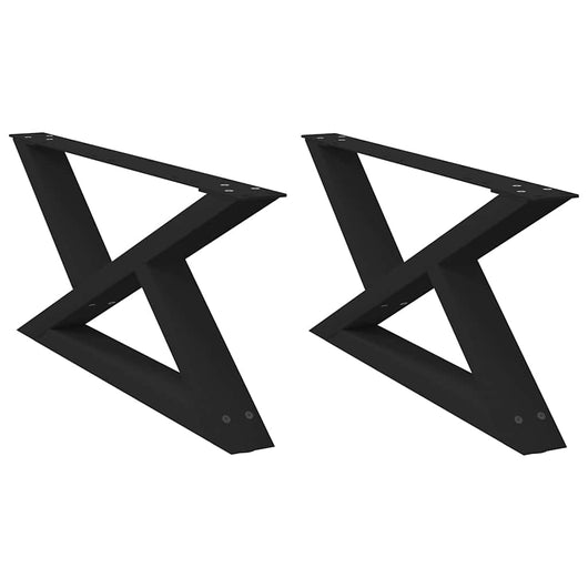 Gambe per tavolino da caffè 2 pz Nere 70x(30-31,3) cm Acciaio