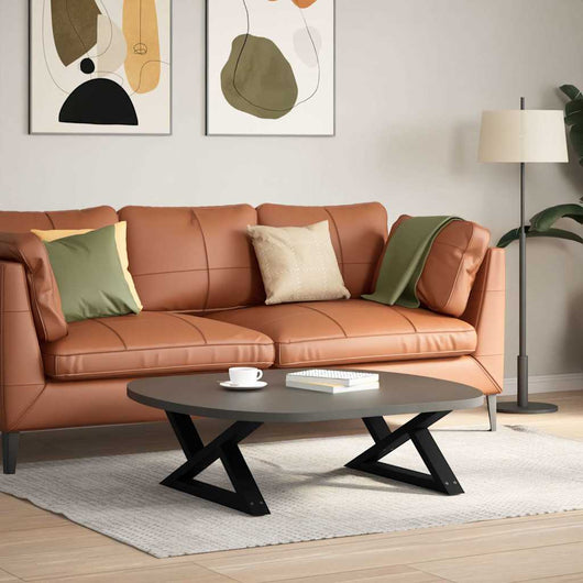 Gambe per tavolino da caffè 2 pz Nere 70x(30-31,3) cm Acciaio 4012692