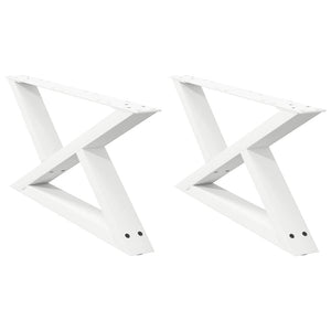 Gambe per tavolino da caffè 2 pz Bianche 70x(30-31,3) cm Acciaio