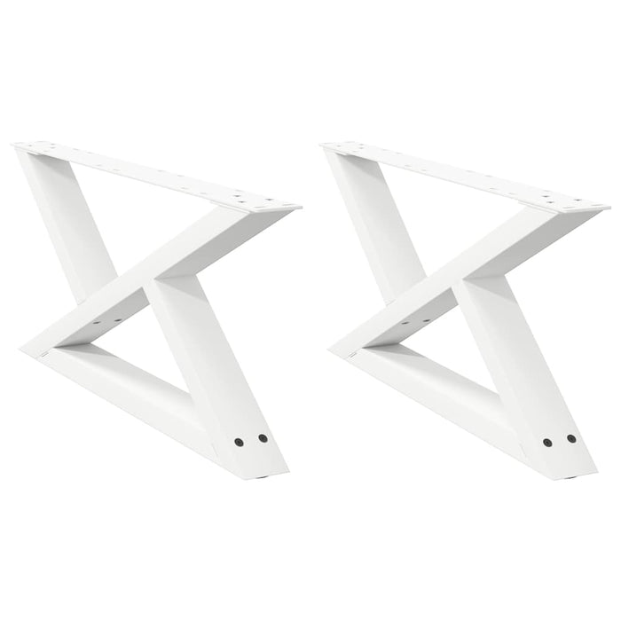 Gambe per tavolino da caffè 2 pz Bianche 70x(30-31,3) cm Acciaio