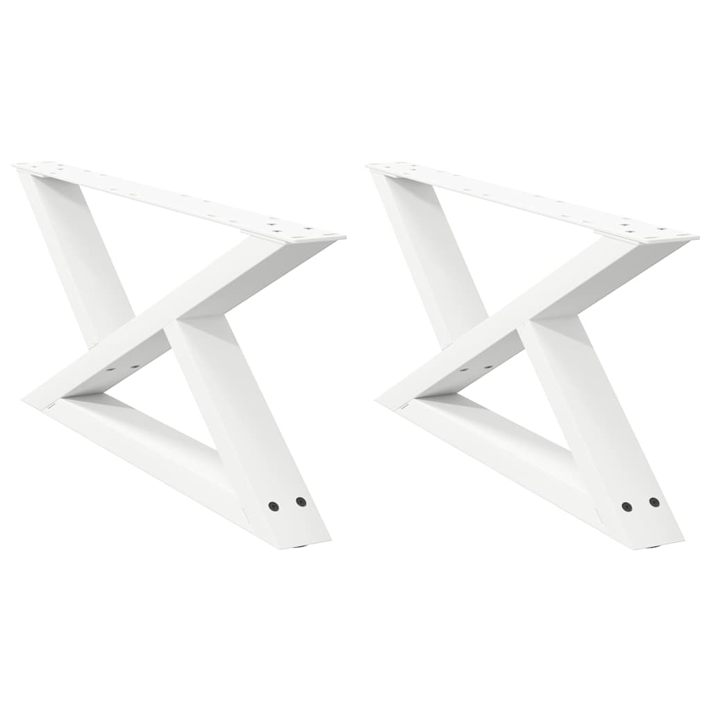 Gambe per tavolino da caff¨¨ 2 pz-Set di 2 Gamba per Tavolo Bianche 70x(30-31,3) cm Acciaio