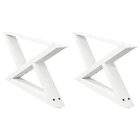 Gambe per tavolino da caff¨¨ 2 pz-Set di 2 Gamba per Tavolo Bianche 70x(30-31,3) cm Acciaio