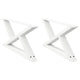 Gambe per tavolino da caff¨¨ 2 pz-Set di 2 Gamba per Tavolo Bianche 70x(30-31,3) cm Acciaio