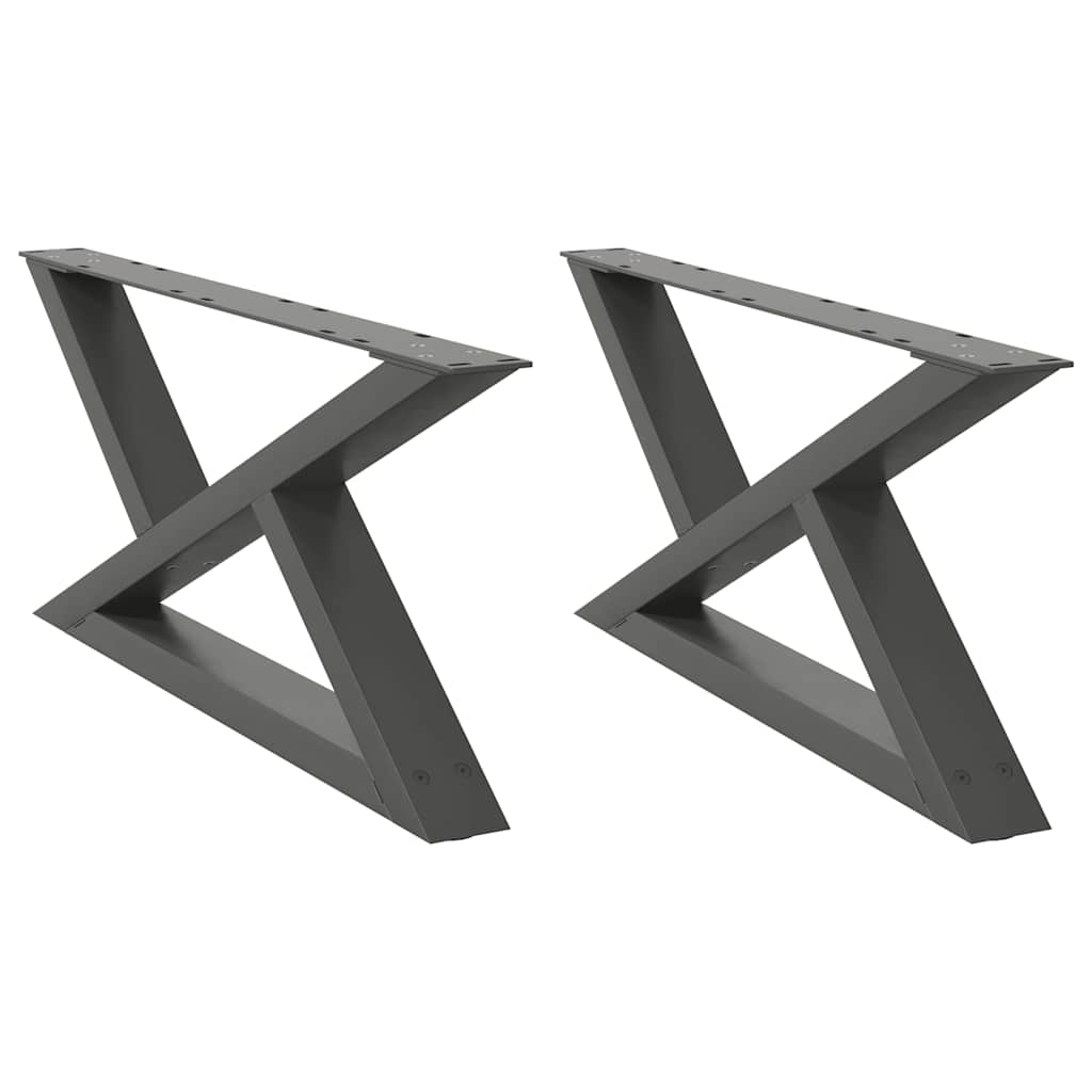 Gambe per tavolino 2 pz Antracite 70x(30-31,3) cm Acciaio 4012694