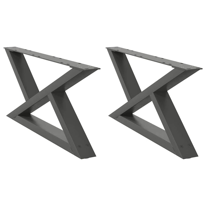 Gambe per tavolino 2 pz Antracite 70x(30-31,3) cm Acciaio 4012694