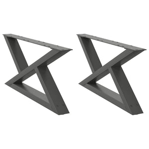 Gambe per tavolino 2 pz-Set di 2 Gamba per Tavolo Antracite 70x(30-31,3) cm Acciaio