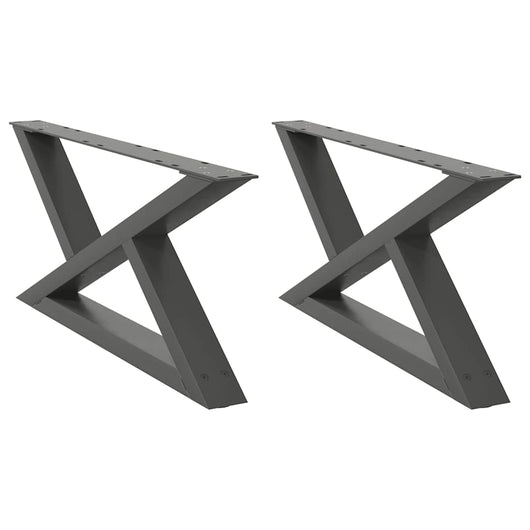 vidaXL Gambe per tavolino 2 pz Antracite 70x(30-31,3) cm Acciaio