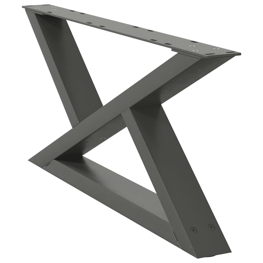 Gambe per tavolino 2 pz Antracite 70x(30-31,3) cm Acciaio 4012694