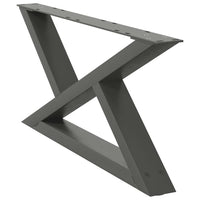 Gambe per tavolino 2 pz Antracite 70x(30-31,3) cm Acciaio 4012694