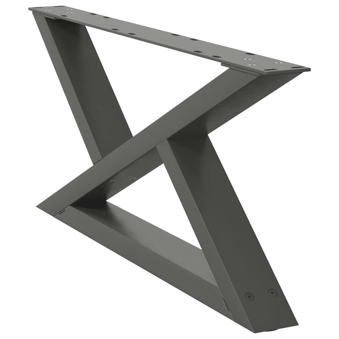 Gambe per tavolino 2 pz Antracite 70x(30-31,3) cm Acciaio 4012694