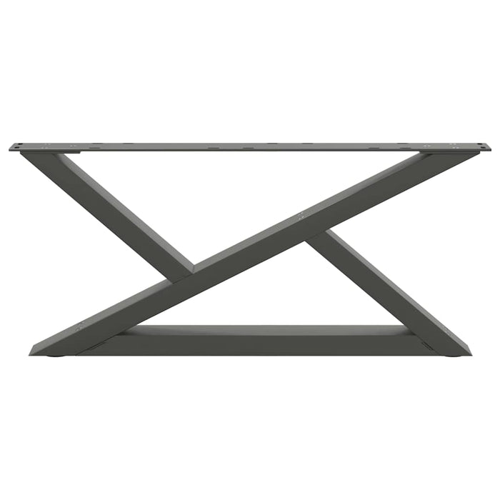 vidaXL Gambe per tavolino 2 pz Antracite 70x(30-31,3) cm Acciaio