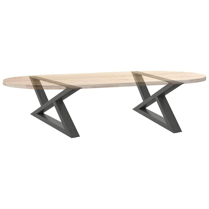 Gambe per tavolino 2 pz-Set di 2 Gamba per Tavolo Antracite 70x(30-31,3) cm Acciaio