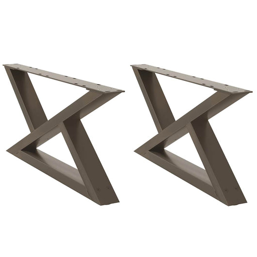 Gambe per tavolino da caff¨¨ 2 pz-Set di 2 Gamba per Tavolo in acciaio naturale 70x(30-31,3) cm