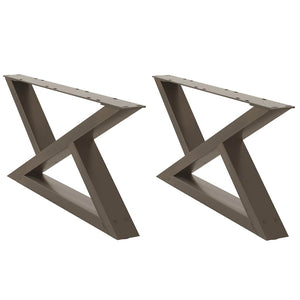 vidaXL Gambe per tavolino da caffè 2 pz in acciaio naturale 70x(30-31,3) cm