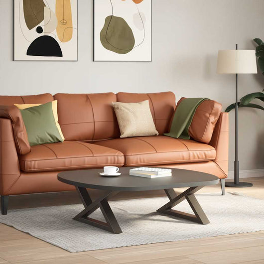 Gambe per tavolino da caffè 2 pz in acciaio naturale 70x(30-31,3) cm 4012695