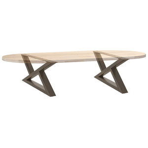 vidaXL Gambe per tavolino da caffè 2 pz in acciaio naturale 70x(30-31,3) cm