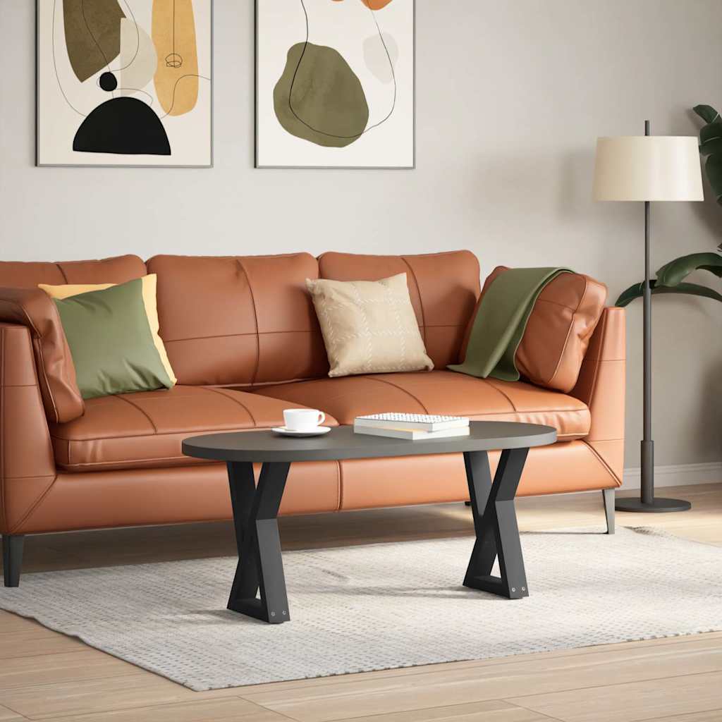 vidaXL Gambe per Tavolino da Caffè 2 pz Nere 28x(42-43,3) cm Acciaio