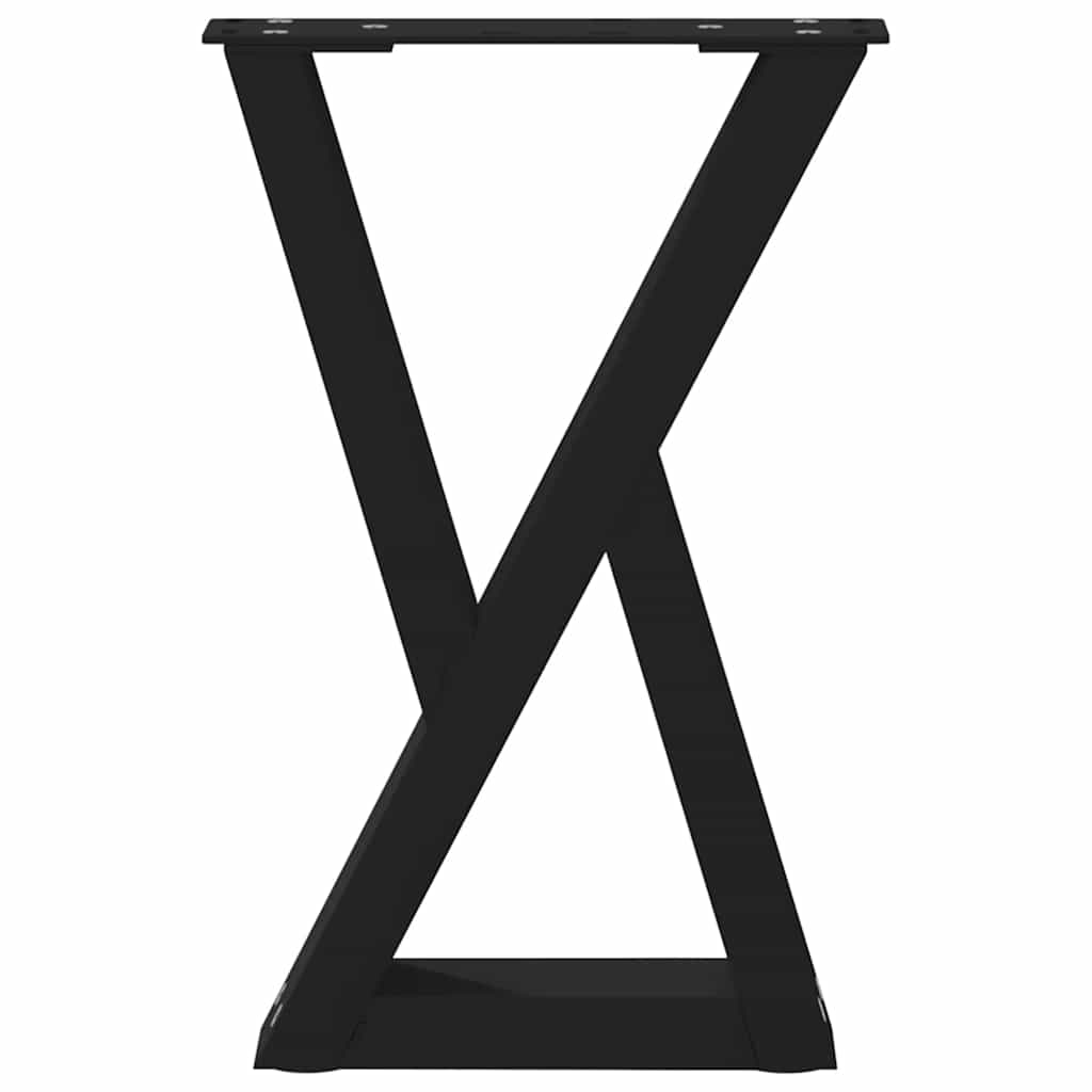 vidaXL Gambe per Tavolino da Caffè 2 pz Nere 28x(42-43,3) cm Acciaio