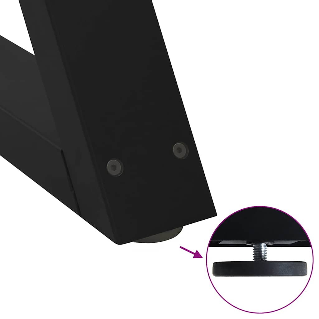 vidaXL Gambe per Tavolino da Caffè 2 pz Nere 28x(42-43,3) cm Acciaio